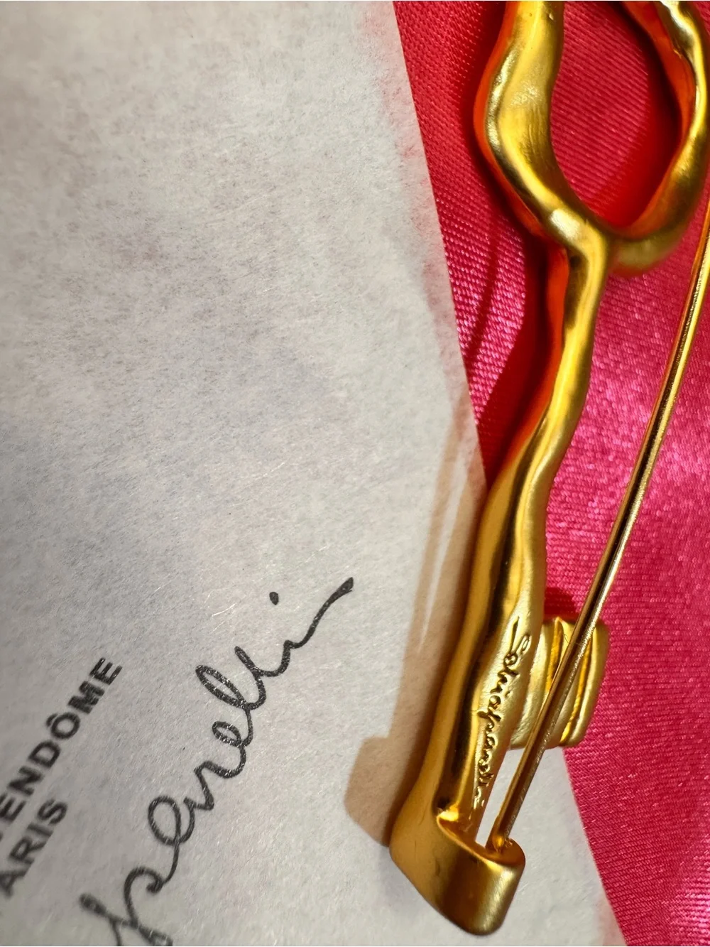 Schiaparelli insp Gold Key Pin Brooch